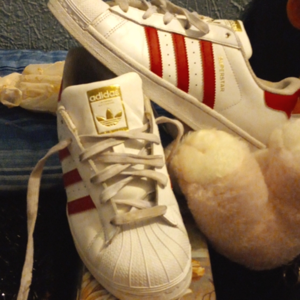 Red and white addias